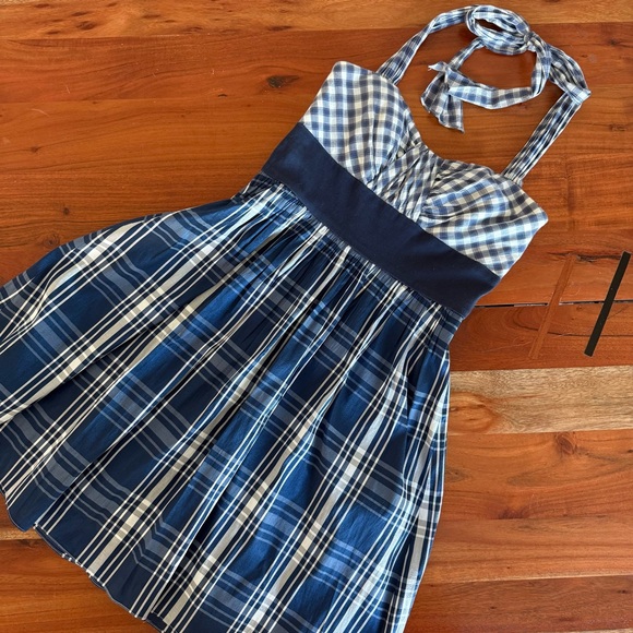 Decode 1.8 Blue and White Checkered Dress - Picture 2 of 7